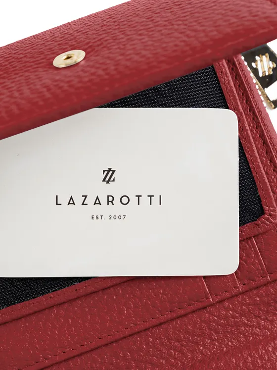 Lazarotti Cartera de piel «Bologna» con cremallera envolvente, 12 cm