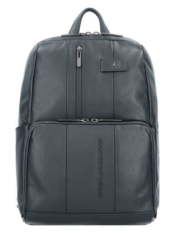 Piquadro Urban-rygsæk i læder 39 cm med rum til bærbar computer