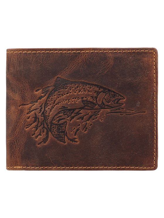 Greenburry Vintage peněženka s reliéfem ryby z kůže 12 cm