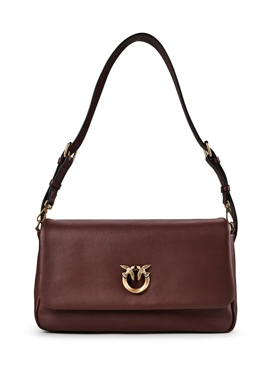 PINKO Click Soft Classic Bolsa de hombro Piel natural 32 cm PINKO Click Soft Classic Bolsa de hombro Piel natural 32 cm
