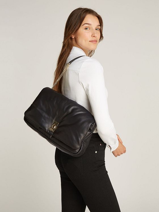 Tommy Hilfiger Soft Leather Skuldertaske Læder 34 cm