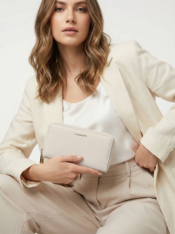 Lazarotti Bologna Leather XL dvojitá peněženka se zipem RFID Leather 20 cm