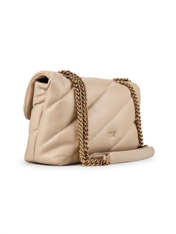 PINKO Love Puff Bolsa de hombro Piel natural 27 cm PINKO Love Puff Bolsa de hombro Piel natural 27 cm