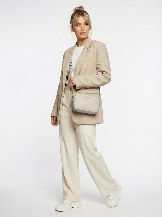 Lazarotti Bologna Kožená taška přes rameno na fotoaparát Kožená taška s dvojitým zipem 18 cm