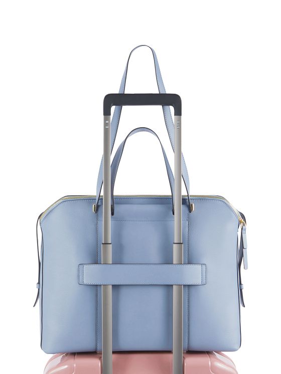 Piquadro Kruhová brašna na notebook kožená 40 cm přihrádka na notebook