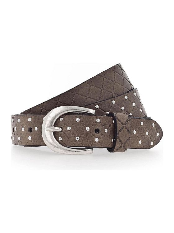 b.belt Lilou bælte i læder med nitter