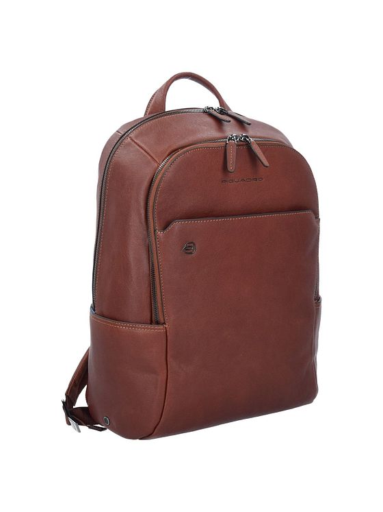 Piquadro Sort firkantet business-rygsæk læder 39 cm rum til bærbar computer Piquadro Sort firkantet business-rygsæk læder 39 cm rum til bærbar computer