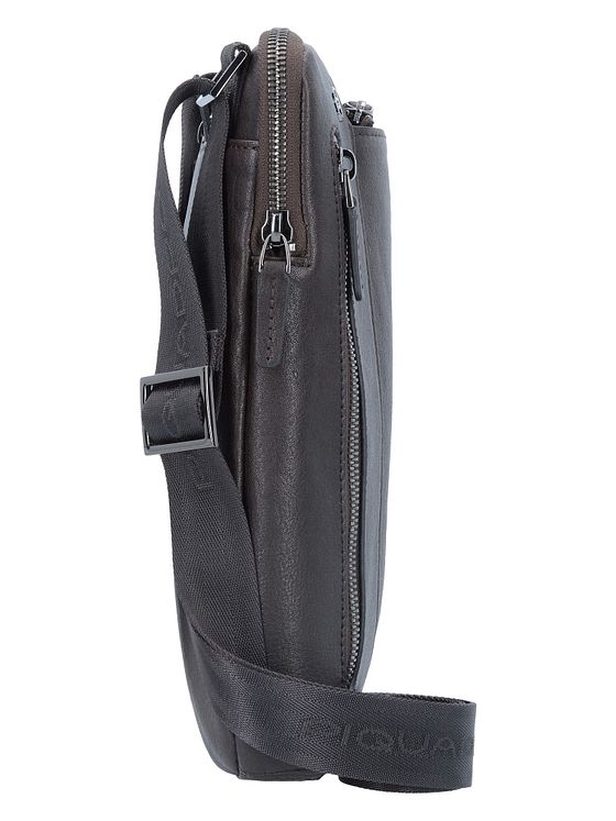 Piquadro Sort firkantet skuldertaske i læder 24 cm Piquadro Sort firkantet skuldertaske i læder 24 cm