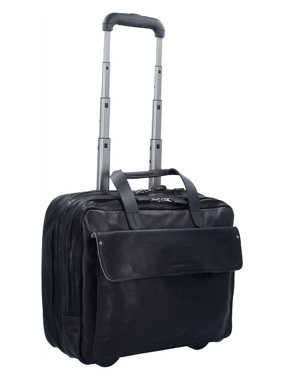 Harold's Obchodní vozík na 2 kolečkách kožený s přihrádkou na notebook 40 cm