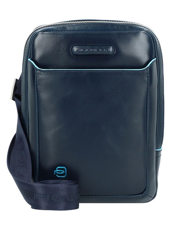 Piquadro Blå firkantet skuldertaske i læder 22 cm Piquadro Blå firkantet skuldertaske i læder 22 cm