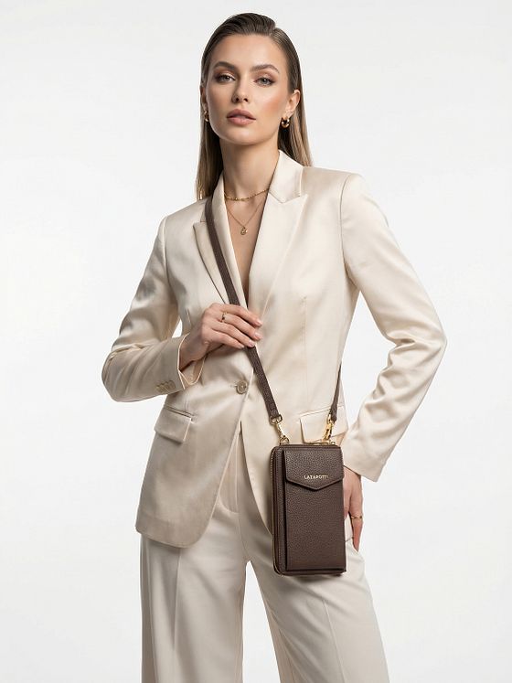 Lazarotti Bologna Leather Zip-Around Peněženka Pouzdro na mobilní telefon kožené 19 cm