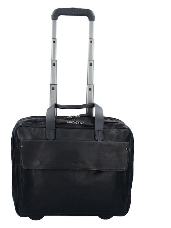 Harold's Obchodní vozík na 2 kolečkách kožený s přihrádkou na notebook 40 cm