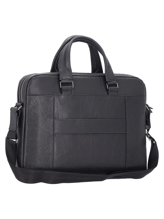 Piquadro Sort firkantet dokumentmappe i læder 40 cm