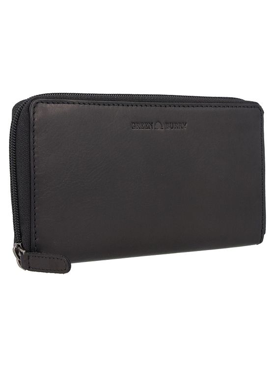 Greenburry Pure Black Pung RFID-beskyttelse Læder 19.5 cm
