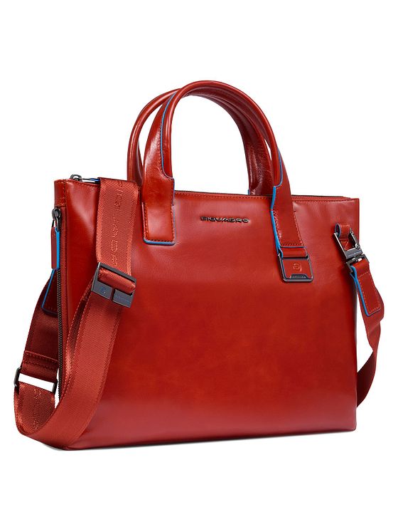 Piquadro Blue Square Shopper-taske Læder 38 cm Laptoprum med strækfold