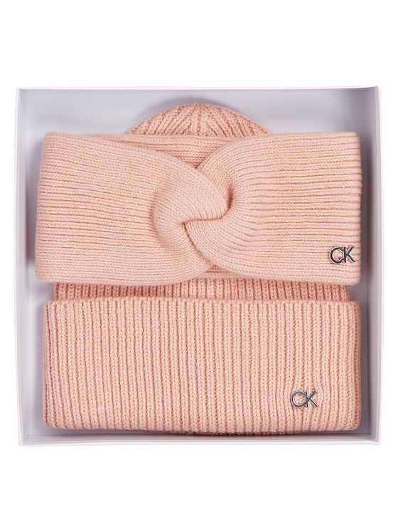 Calvin Klein Ck Metal gavesæt med strikket hue og pandebånd