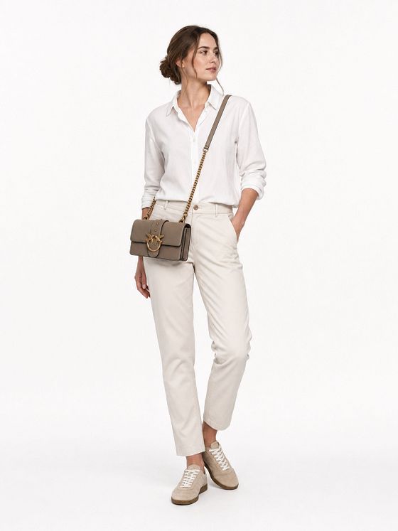 PINKO Love One Bolsa de hombro Piel natural 21 cm PINKO Love One Bolsa de hombro Piel natural 21 cm