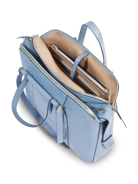 Piquadro Kruhová brašna na notebook kožená 40 cm přihrádka na notebook