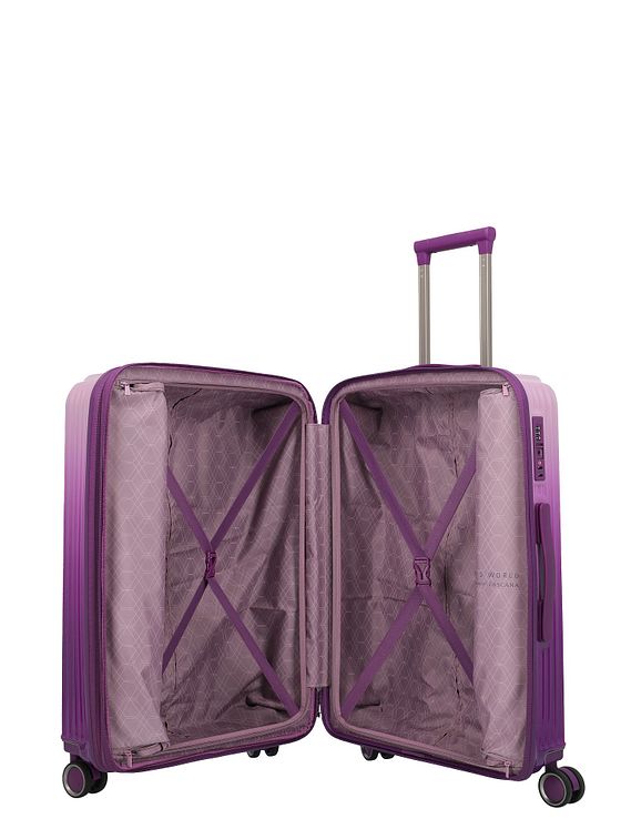 Travelite Lascana Edition 4 rullar Trolley M 65 cm med töjbar kant