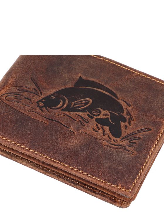 Greenburry Vintage peněženka s reliéfem ryby z kůže 12 cm