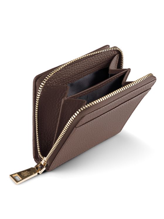 Lazarotti Boloňská kožená peněženka na zip střední velikosti Kožená 10 cm