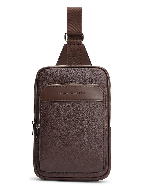 Tommy Hilfiger TH Flag Slingbag i læder 28 cm