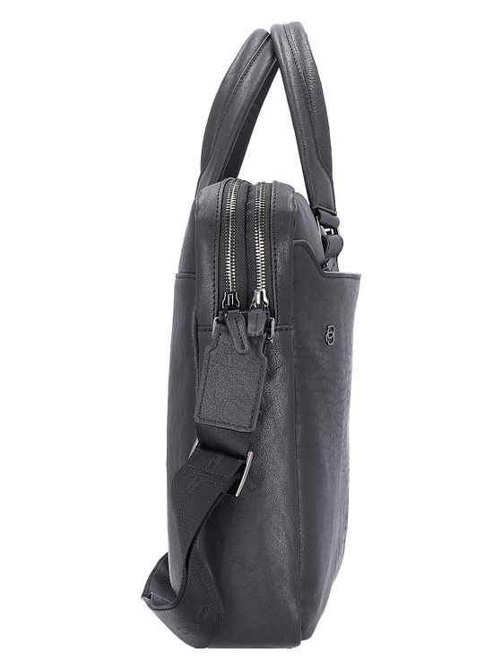 Piquadro Sort firkantet dokumentmappe i læder 40 cm