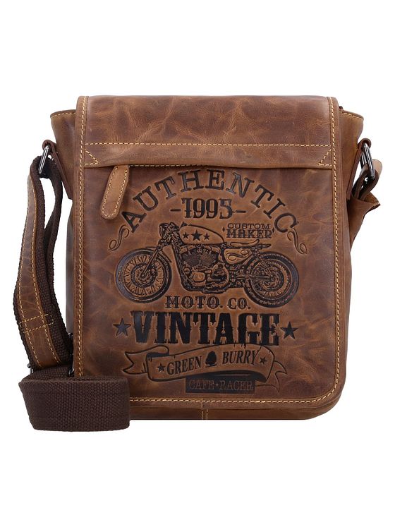 Greenburry Vintage Cafe-Racer skuldertaske i læder 23 cm