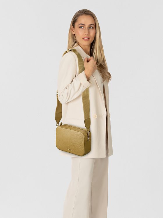 Coccinelle Kožená taška přes rameno Tebe 18 cm