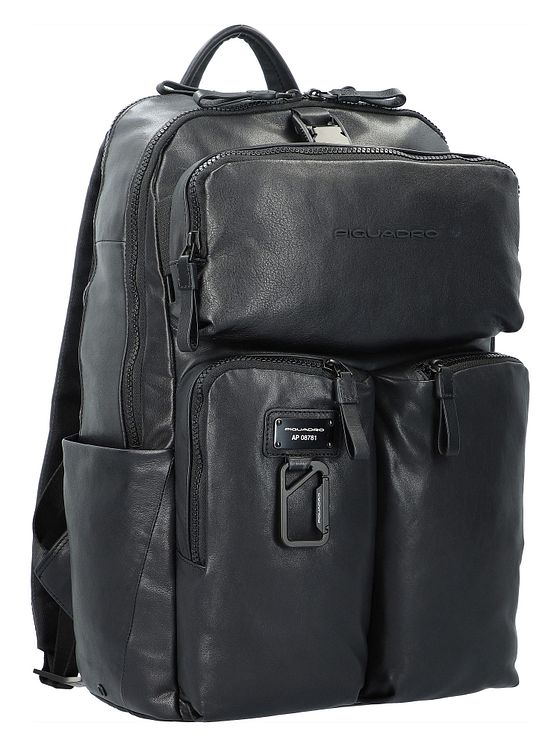 Piquadro Harper-rygsæk i læder med 48 cm rum til bærbar computer Piquadro Harper-rygsæk i læder med 48 cm rum til bærbar computer