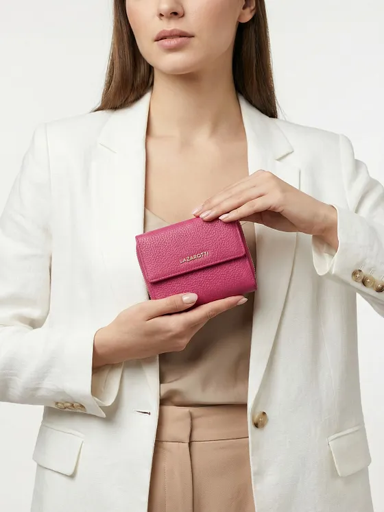 Lazarotti Cartera de piel «Bologna» con cremallera envolvente, 12 cm