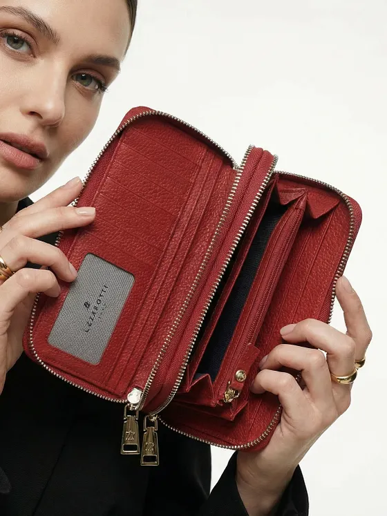 Lazarotti Kožená peněženka Bologna XL s dvojitým zipem kolem dokola, RFID, 20 cm