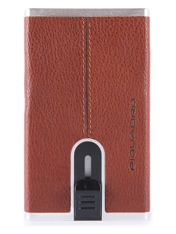 Piquadro Sort firkantet kreditkortholder RFID-læder 6 cm