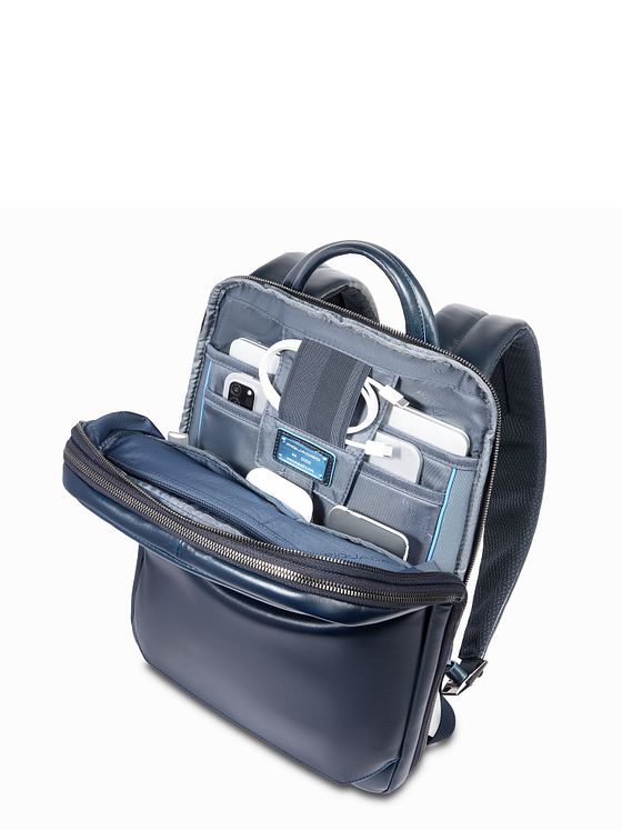 Piquadro Blue Square Daypack RFID-beskyttelse Læder 37 cm Laptoprum