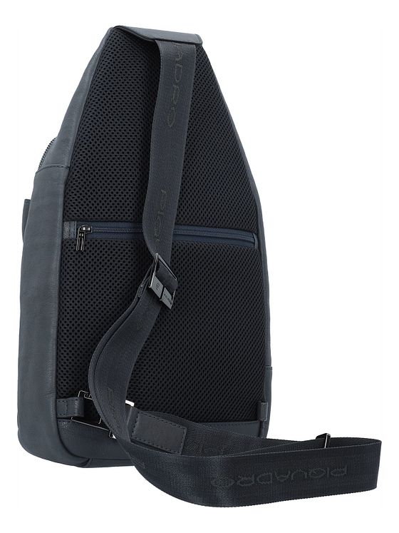 Piquadro Sort firkantet skuldertaske i læder 20 cm Piquadro Sort firkantet skuldertaske i læder 20 cm