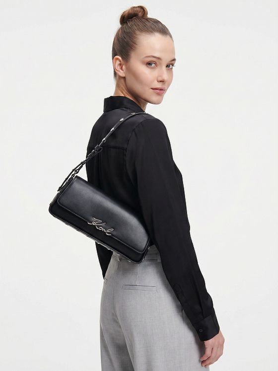 Karl Lagerfeld Signature Skuldertaske Læder 32 cm Karl Lagerfeld Signature Skuldertaske Læder 32 cm