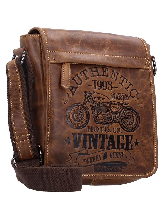 Greenburry Vintage Cafe-Racer skuldertaske i læder 23 cm