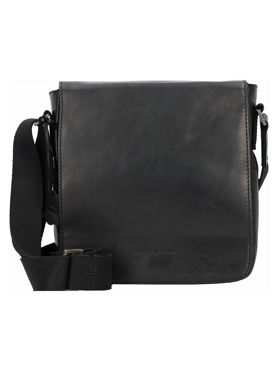 Greenburry Pure Black Skuldertaske Læder 22 cm