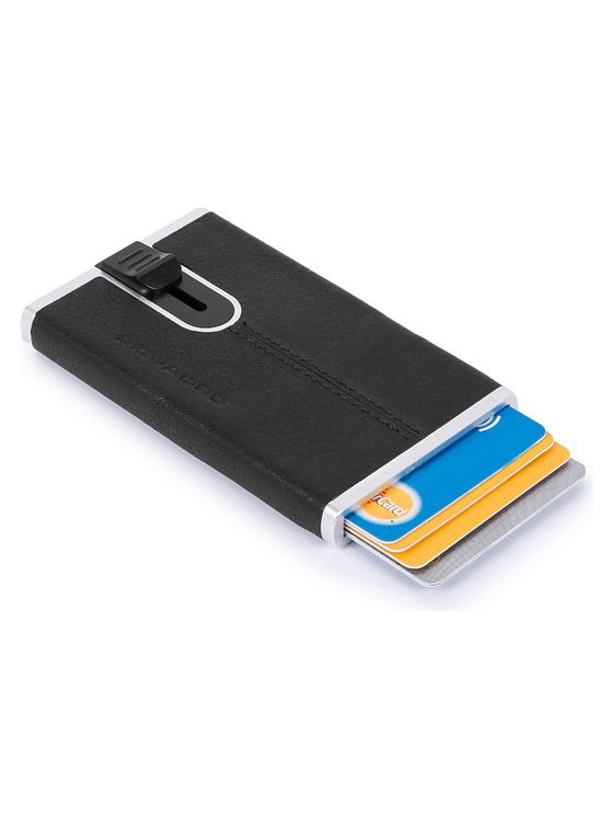 Piquadro Sort firkantet kreditkortholder RFID-læder 6 cm