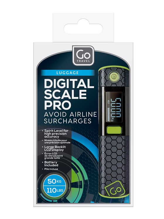 Go Travel Elektrisk + elektronisk udstyr bærbar vægt 12 cm med målebånd og vaterpas