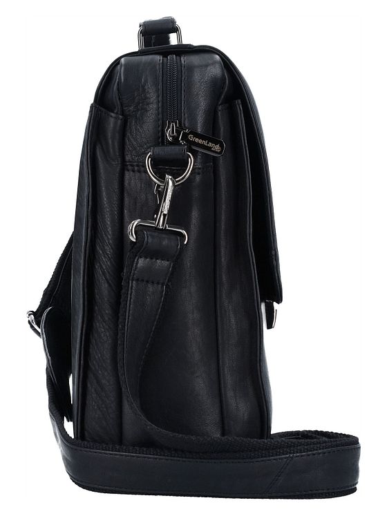 Greenland Nature Sort Nappa-taske læder 40 cm laptop-rum