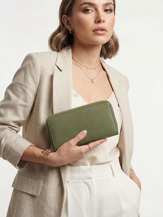 Lazarotti Bologna Leather XL Double Zip-Around Wallet RFID Leather 20 cm Lazarotti Bologna Leather XL Double Zip-Around Wallet RFID Leather 20 cm