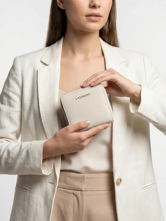Lazarotti Cartera de piel «Bologna» mediana con cremallera perimetral, 10 cm Lazarotti Cartera de piel «Bologna» mediana con cremallera perimetral, 10 cm