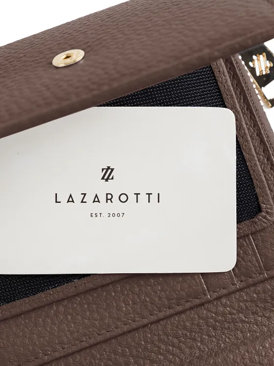 Lazarotti Cartera de piel «Bologna» con cremallera envolvente, 12 cm