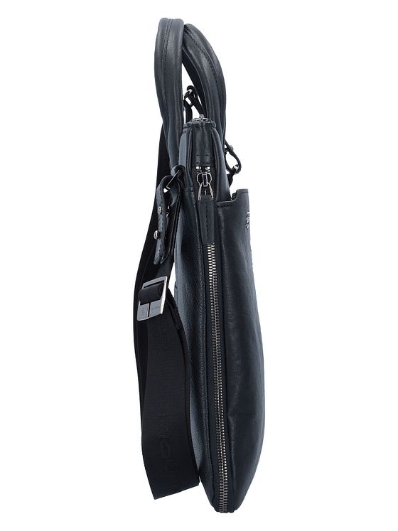 Piquadro Sort firkantet dokumentmappe i læder med 42 cm laptop-rum