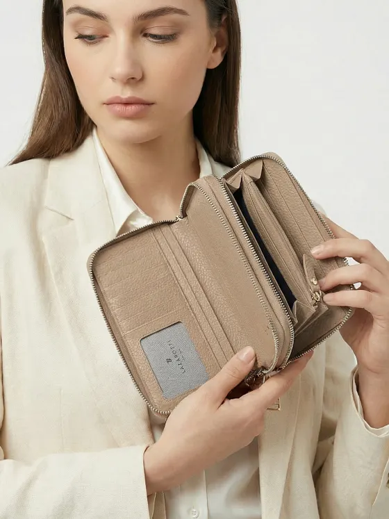 Lazarotti Kožená peněženka Bologna XL s dvojitým zipem kolem dokola, RFID, 20 cm