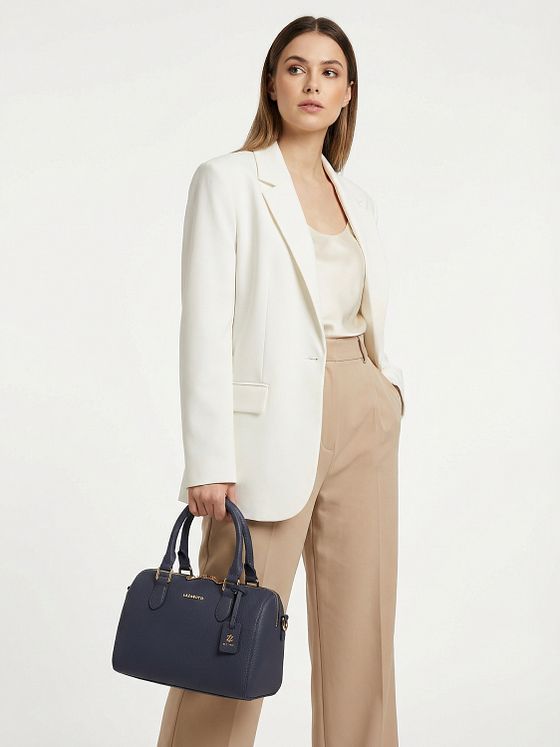 Lazarotti Bologna læder bowling-taske håndtaske læder 26 cm Lazarotti Bologna læder bowling-taske håndtaske læder 26 cm