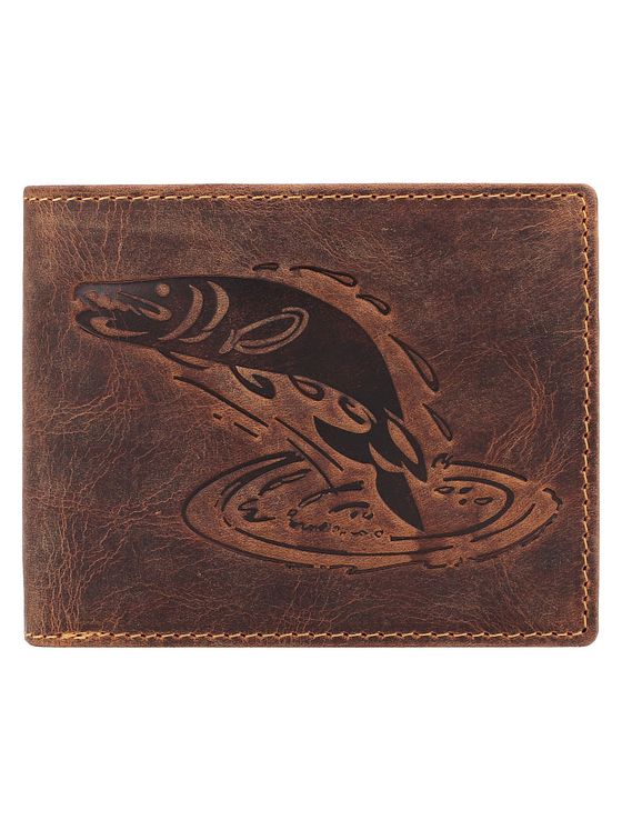 Greenburry Vintage peněženka s reliéfem ryby z kůže 12 cm