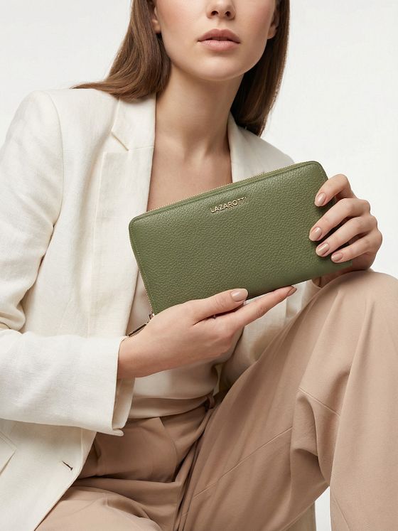 Lazarotti Bologna Leather XL Peněženka na zip Kožená 19 cm