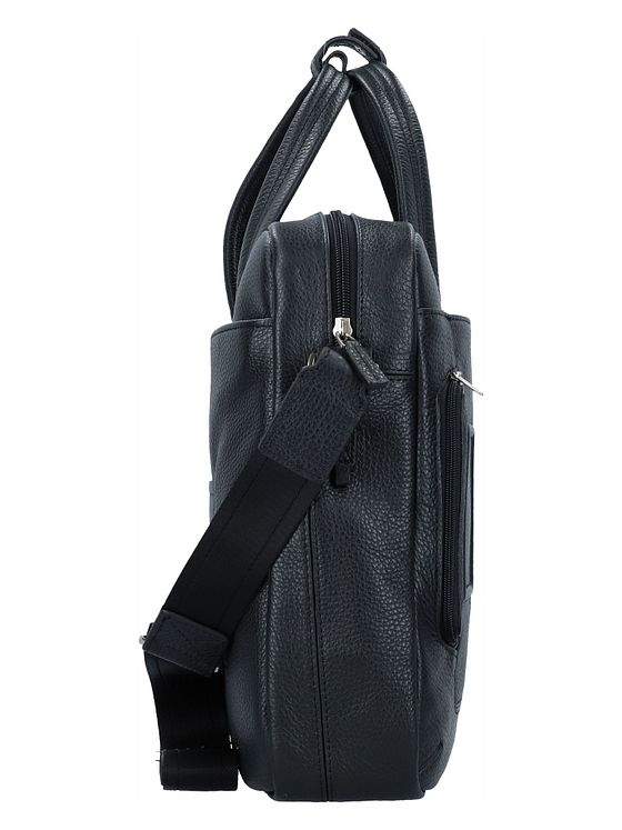 Piquadro Kuffert i læder med 44 cm rum til bærbar computer